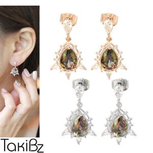 [타키비즈] 테라본 큐빅 귀걸이(실버침)