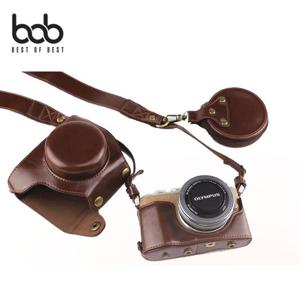 bob 올림푸스 E-PL9 카메라 가죽 케이스 가방+렌즈캡 보관파우치