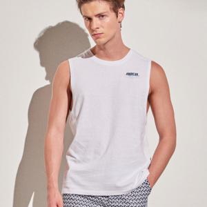 아르고 웨이브 남성 탱크탑 민소매 나시 상의 화이트