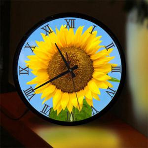 아트박스/꾸밈 nf004-LED시계액자35R_풍수맑은기운해바라기