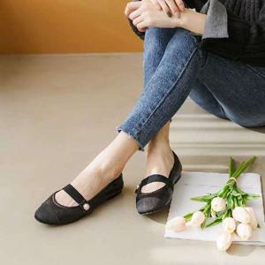 [블루피오레] 진주버튼 메리제인 플랫 슈즈 BFS827