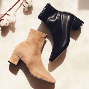 [블루피오레] 스웨이드 미들힐 앵클부츠 BFS1053