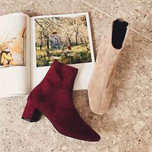 [블루피오레] 뒷지퍼 스웨이드 앵클부츠_5cm BFS1037