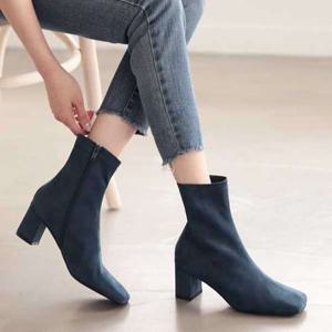 [블루피오레] 스웨이드 스퀘어토 앵클부츠 BFS1143