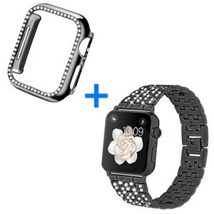 애플워치SE 3 2 40mm 44mm 호환 블링 큐빅 케이스 메탈 스트랩