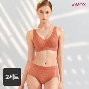 앤왁스 꿈의브라 팬티 앤틱 레이스 런닝형 2세트 여성 심리스 브라
