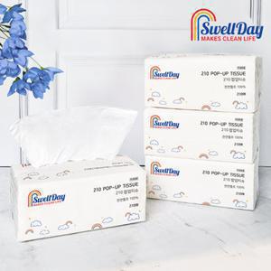 [4일 만원의 행복]스웰데이 210 팝업 미용티슈 8개 (210매 4개입 X 2팩)