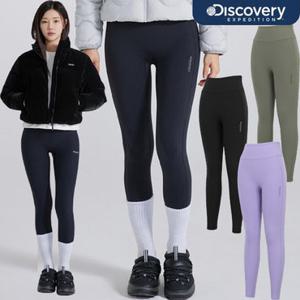 [백화점]디스커버리 [택가 79,000원] 24FW 겨울 이월/할인 여성 스몰로고 기모 레깅스 DWLG91046