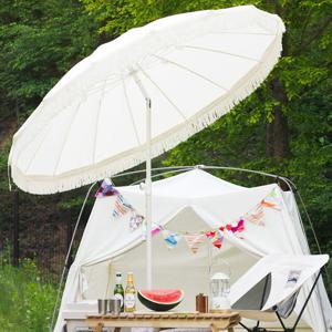 빈슨메시프 초대형 감성 캠핑 비치 태슬 파라솔 2.0m 꺾임형