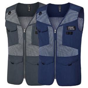 [콜핑]LD08 남자 여름 멀티수납포켓 브이넥 메쉬 낚시등산조끼 KTV7142M