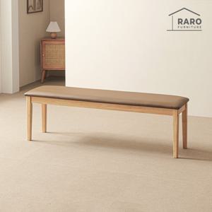 라로퍼니처 루아 고무나무 원목 3인 방석 벤치 3인용 식탁 의자