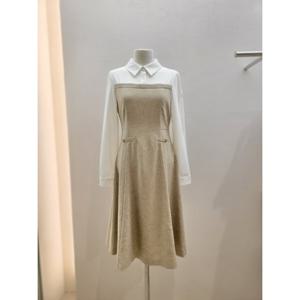 [숲] (SA2OPM4) 셔츠 레이어드 모직 원피스