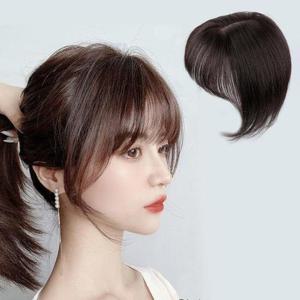 인모 탑커버 앞머리 정수리가발(중형/25cm) (다크브라운)