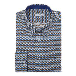 [에스티듀퐁(셔츠)]블루 우산 모티브 프린트 슬림핏 긴소매 셔츠 SE4SM21LS333SBU
