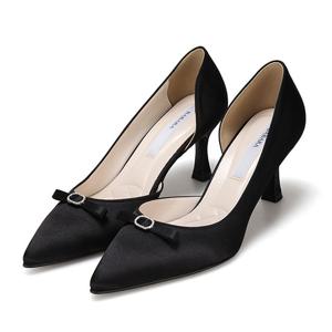 [바바라(슈즈)]리본장식사이드오픈스틸레토BBH201 BK