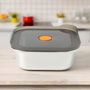 [비투비월드][온프레시] 락킹 정사각 스텐 밀폐용기 납작 반찬통