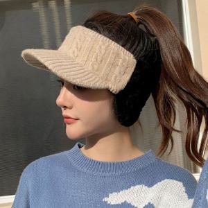 여자 니트썬캡모자 소프트 포근 스포츠 모자 골프썬캡