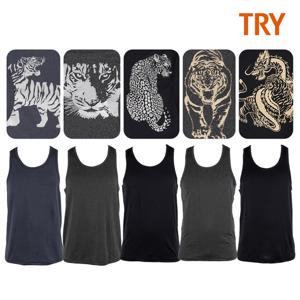 [트라이] 남성 호랑이 나염 레이서 백 런닝 5종 택1