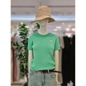 부루앤쥬디 세이브존03 부루앤쥬디  자수 리본 꽈배기 니트 SAVBBKBQFPO016B