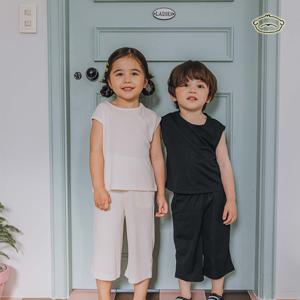 [엠케이] 솔리드 플리츠 남여 아동 나시 상하복세트 802012