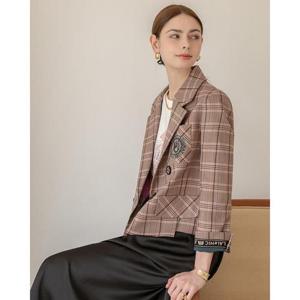 르니앤맥코이 세이브존05 믹스 체크 크롭 자켓 ML04JK211