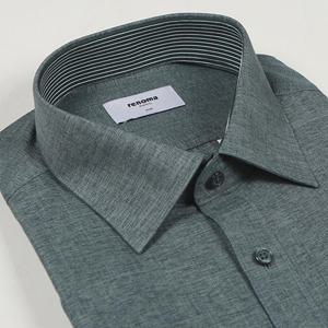 [레노마 슬림핏] ROFSL0-005 2종 부드러운 촉감과 신축성이 탁월한  뱀부트윌스판 셔츠[카라스넵 배색]]