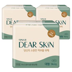 깨끗한나라 디어스킨 에어엠보 대형 14개입x3팩
