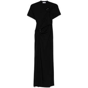 파코라반 블랙 저지 미디 드레스 25PJRO062CO0555 P001