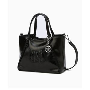 [헤지스ACC] 블랙 로고배색 가죽 미니토트백 HIWA5E550BK