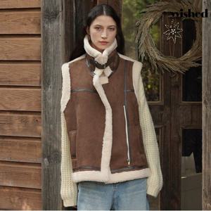 [위시드]버클 양털 무스탕 베스트 (WIBDVT010)