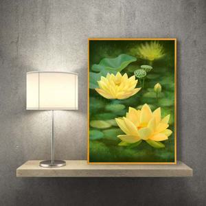 연꽃그림액자 풍수그림 돈들어오는 꽃그림 A3gdAL2