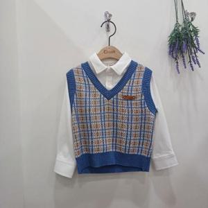 치크 sh06 레이어드 자가드 조끼 CKKA2511B