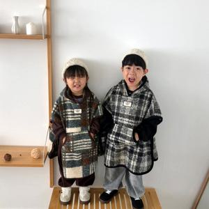 [조이멀티][조이멀티] 뽀글망또 아동 캠핑 판초 후드조끼 802016