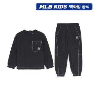 [MLB키즈PG] 베이직 아웃도어 우븐 맨투맨 세트(7AS2B0151-50BKS)