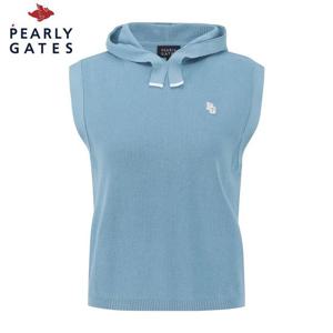 [파리게이츠] 파리게이츠 여성 스마일 로고 패치 후드 니트 베스트 521E1SV201_BL