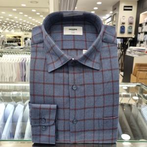 [레노마셔츠]투톤미디움체크 트윌기모 일반핏 긴소매RNWSG0937BU