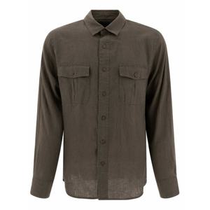 [VINCE] 라프리마 남성 린넨 유틸리티 셔츠 M08341585 389MNG 그린 /3