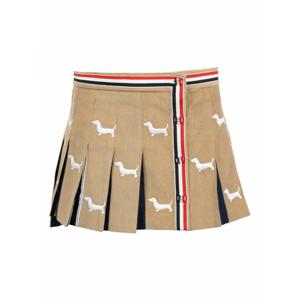 [THOM BROWNE] 라프리마 여성 미니 HectorEmbroidery 코듀로이 스커트 FGCA20EE1227250 라이트 Brown /8