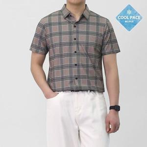 빌리버스 남성 골프웨어 여름 체크 카라 남방 셔츠 BBLT040