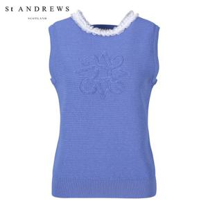 [세인트앤드류스] 여성 레이스 프릴 별 심볼 니트 베스트