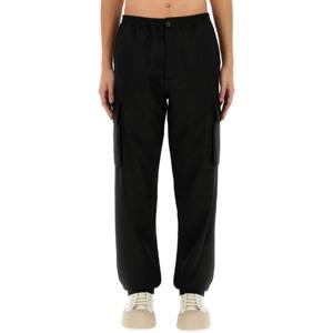 마르니 블랙 카고 포켓 엘라스틱 웨이스트밴드 팬츠 PUMU0207U2