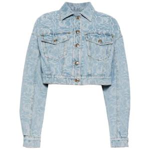 25 FW 저스트 카발리 로고 자카드 크롭 데님 재킷 76PAS452DW076 TP432084625