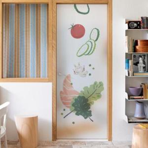 아트박스/꾸밈 gb381_m-무점착유리시트_맛있는연어요리_유리문시