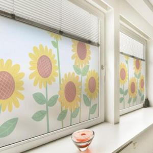 아트박스/꾸밈 gb512_m-무점착유리시트_활짝해바라기_글라스시트