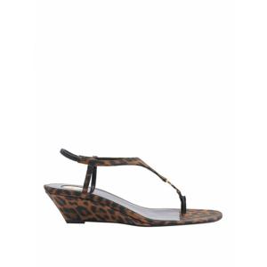 [SAINT LAURENT] 라프리마 여성 에스파드리유 Cassandra 인 레오파드 Grosgrain 웨지 825279AAC9R2038 Brown /8