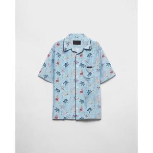 프라다 반팔 셔츠 UCS52417OY F0076 CELESTE