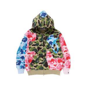 베이프 ABC 카모 패치워크 릴렉스드 후드 멀티 0ZXSWM115307O