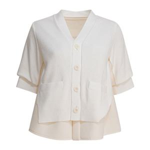 사카이 수트 믹스 니트 가디건 2507953151 WHITE