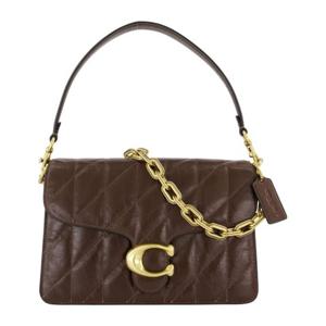 코치 브라운 퀼티드 가죽 태비 체인 숄더 백 CAF55 B4MPL B4 MA