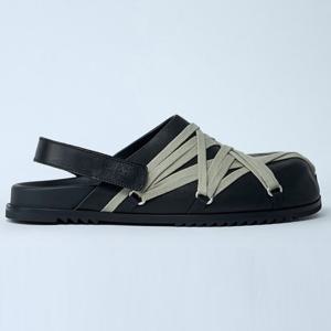 26 SS 릭오웬스 Megalace 메가 레이스 어퍼 슬링백 레더 뮬 블랙 RP02E4817 LOOW1 09